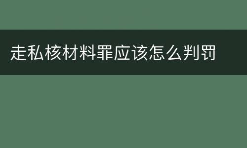 走私核材料罪应该怎么判罚