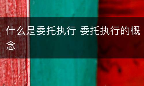 什么是委托执行 委托执行的概念