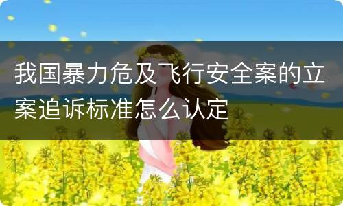 我国暴力危及飞行安全案的立案追诉标准怎么认定