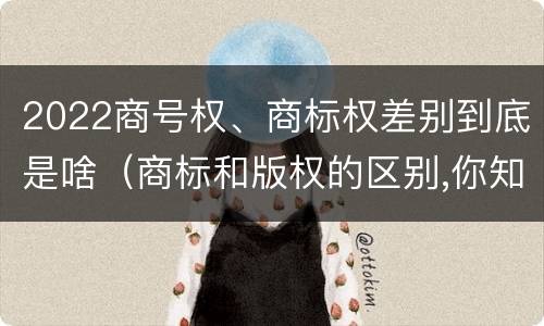2022商号权、商标权差别到底是啥（商标和版权的区别,你知道多少?）