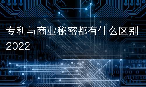 专利与商业秘密都有什么区别2022