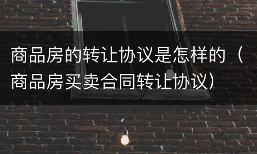 商品房的转让协议是怎样的（商品房买卖合同转让协议）