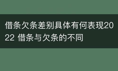 借条欠条差别具体有何表现2022 借条与欠条的不同