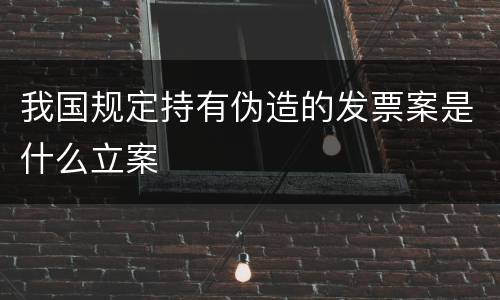 我国规定持有伪造的发票案是什么立案