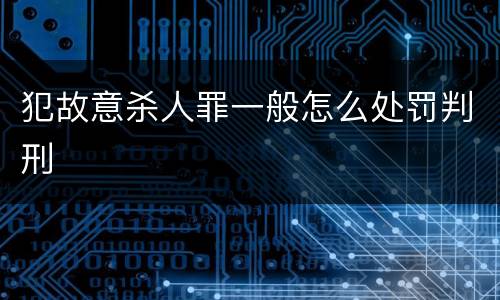 犯故意杀人罪一般怎么处罚判刑