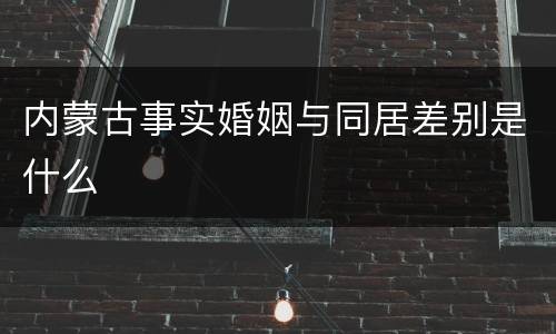 内蒙古事实婚姻与同居差别是什么