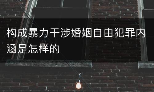 构成暴力干涉婚姻自由犯罪内涵是怎样的