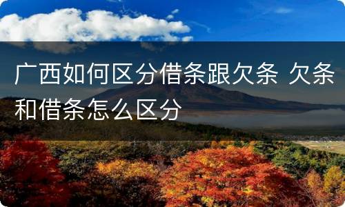 广西如何区分借条跟欠条 欠条和借条怎么区分