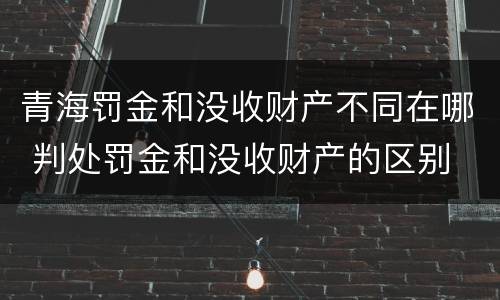 青海罚金和没收财产不同在哪 判处罚金和没收财产的区别