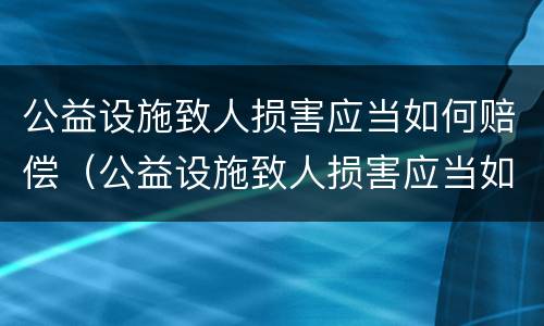 公益设施致人损害应当如何赔偿（公益设施致人损害应当如何赔偿呢）