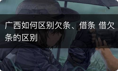 广西如何区别欠条、借条 借欠条的区别