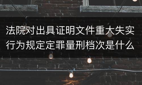 法院对出具证明文件重大失实行为规定定罪量刑档次是什么样