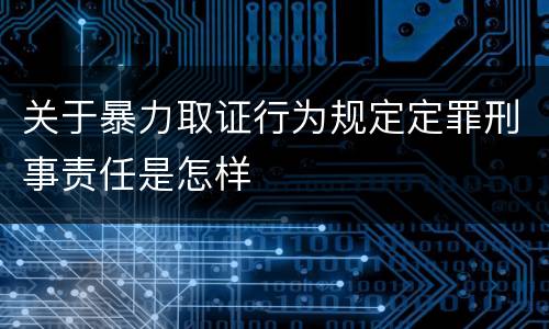 关于暴力取证行为规定定罪刑事责任是怎样