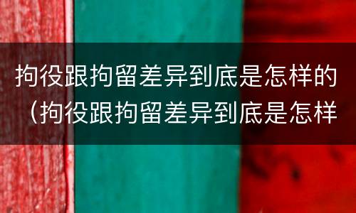 拘役跟拘留差异到底是怎样的（拘役跟拘留差异到底是怎样的呢）