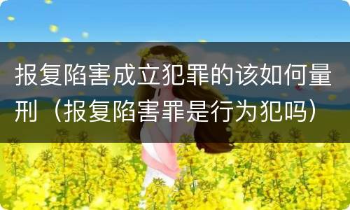 报复陷害成立犯罪的该如何量刑（报复陷害罪是行为犯吗）