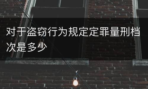 对于盗窃行为规定定罪量刑档次是多少