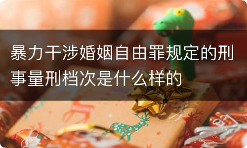 暴力干涉婚姻自由罪规定的刑事量刑档次是什么样的