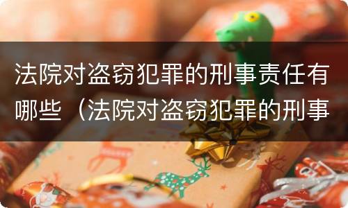 法院对盗窃犯罪的刑事责任有哪些（法院对盗窃犯罪的刑事责任有哪些规定）