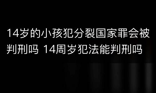 14岁的小孩犯分裂国家罪会被判刑吗 14周岁犯法能判刑吗