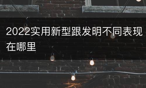 2022实用新型跟发明不同表现在哪里