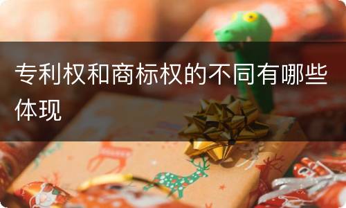 专利权和商标权的不同有哪些体现
