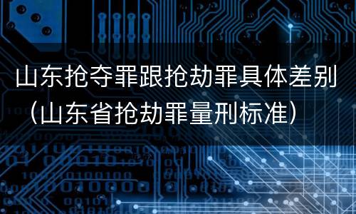 山东抢夺罪跟抢劫罪具体差别（山东省抢劫罪量刑标准）