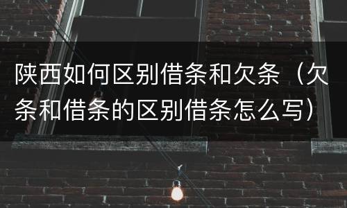 陕西如何区别借条和欠条（欠条和借条的区别借条怎么写）