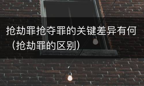 抢劫罪抢夺罪的关键差异有何（抢劫罪的区别）