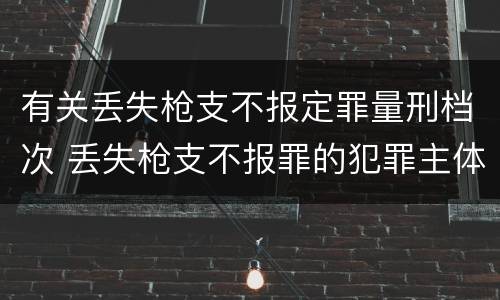 有关丢失枪支不报定罪量刑档次 丢失枪支不报罪的犯罪主体只能是什么