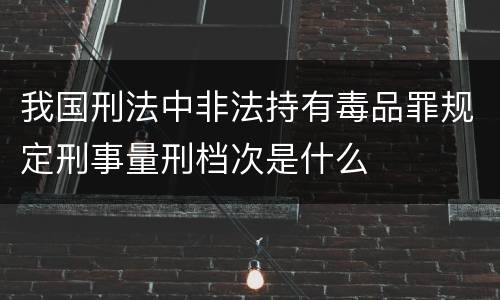 我国刑法中非法持有毒品罪规定刑事量刑档次是什么