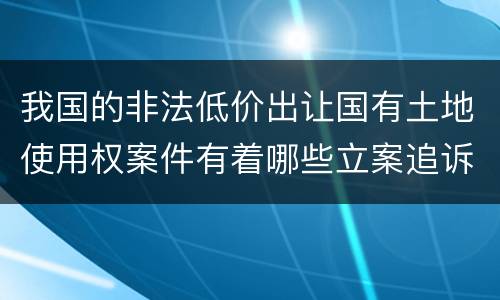 我国的非法低价出让国有土地使用权案件有着哪些立案追诉标准