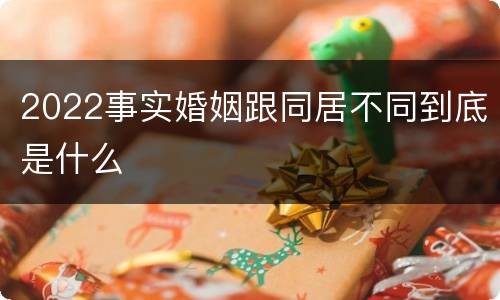 2022事实婚姻跟同居不同到底是什么