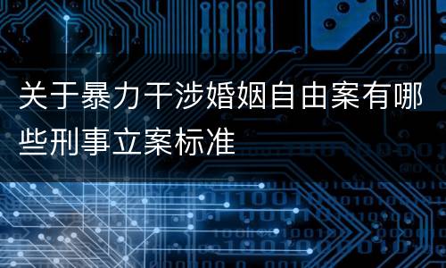 关于暴力干涉婚姻自由案有哪些刑事立案标准