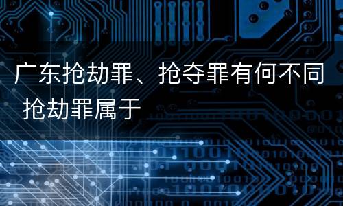 广东抢劫罪、抢夺罪有何不同 抢劫罪属于