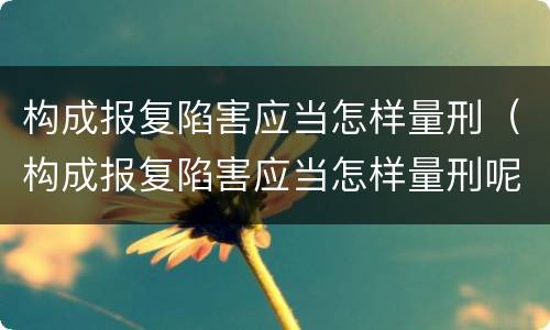 构成报复陷害应当怎样量刑（构成报复陷害应当怎样量刑呢）