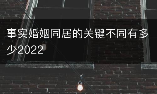 事实婚姻同居的关键不同有多少2022