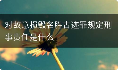 对故意损毁名胜古迹罪规定刑事责任是什么