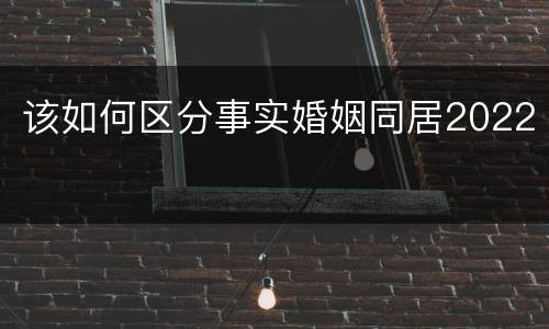 该如何区分事实婚姻同居2022