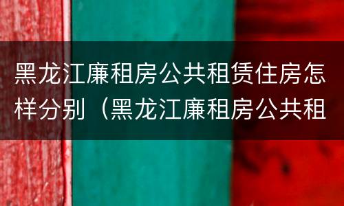 黑龙江廉租房公共租赁住房怎样分别（黑龙江廉租房公共租赁住房怎样分别申请）
