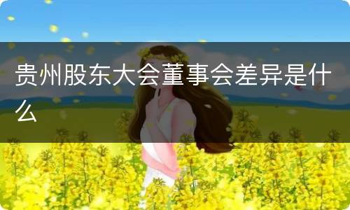 贵州股东大会董事会差异是什么