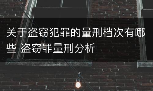 关于盗窃犯罪的量刑档次有哪些 盗窃罪量刑分析