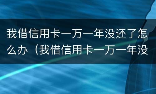我借信用卡一万一年没还了怎么办（我借信用卡一万一年没还了怎么办呢）