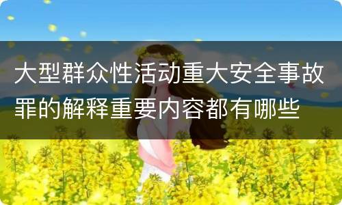 大型群众性活动重大安全事故罪的解释重要内容都有哪些