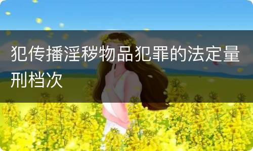 犯传播淫秽物品犯罪的法定量刑档次
