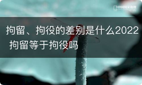 拘留、拘役的差别是什么2022 拘留等于拘役吗