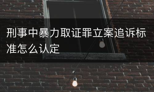 刑事中暴力取证罪立案追诉标准怎么认定
