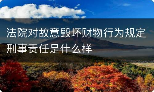 法院对故意毁坏财物行为规定刑事责任是什么样