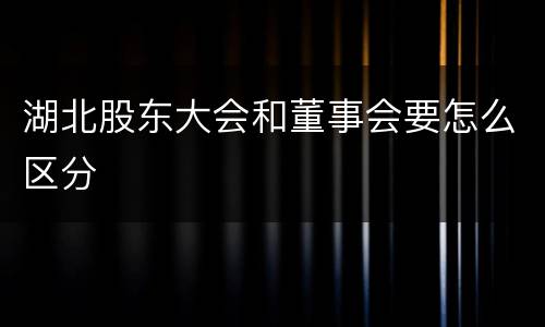 湖北股东大会和董事会要怎么区分