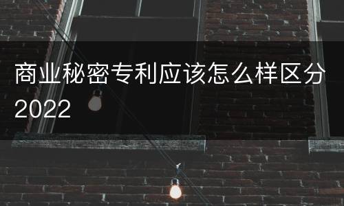 商业秘密专利应该怎么样区分2022
