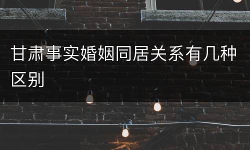 甘肃事实婚姻同居关系有几种区别